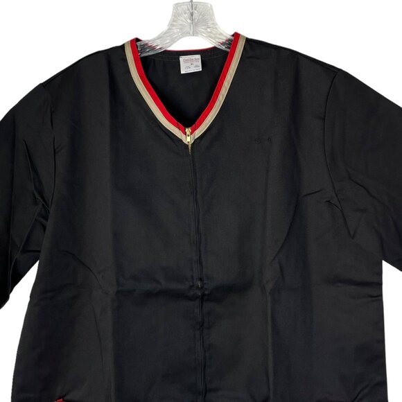 Fashion Seal Superior Uniform Zip Shirt Black Red Medical Foodservice Sz XL New - Picture 3 of 9